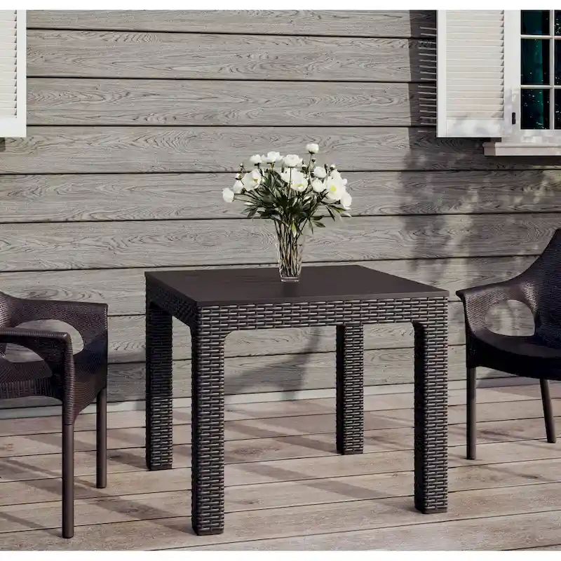 Solara Outdoor Patio Table, Wenge Brown