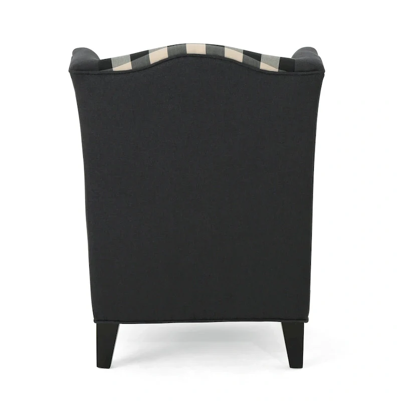 28  High-Back Upholstered Club Chair with Birch Legs