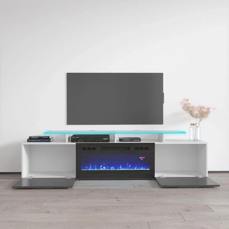 Rova EF Electric Fireplace Modern 75 TV Stand