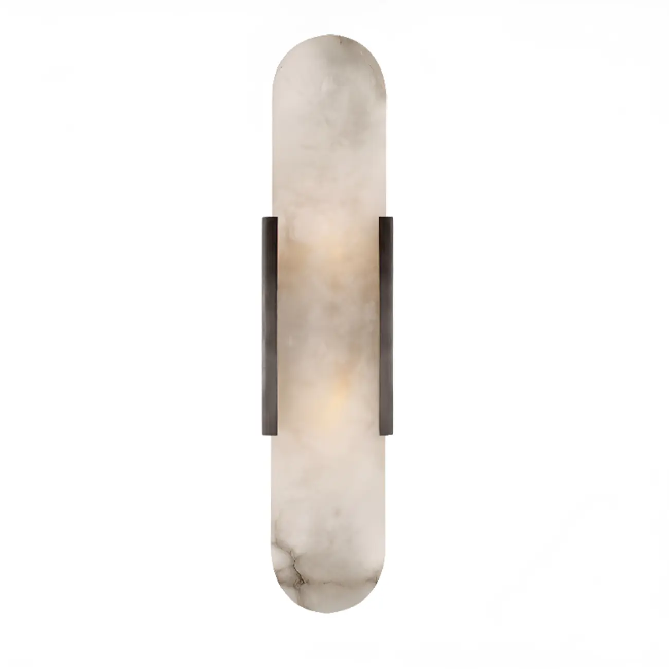 Modern Metal Grey White Stone Shade Up Down Wall Sconce