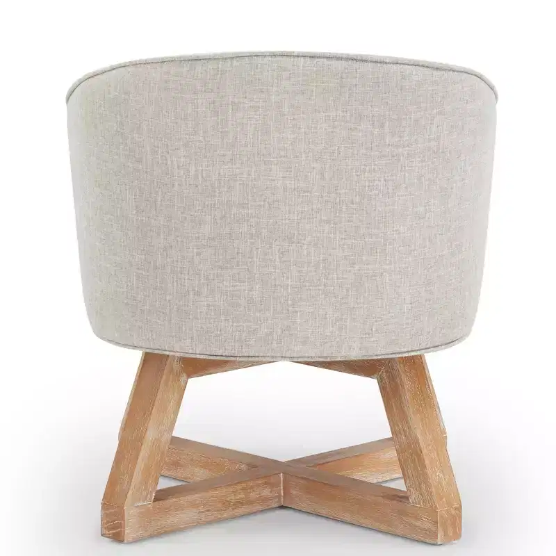 GDFStudio Glenn 360 Swivel Linen Upholstery Rubberwood Cross Base Chair