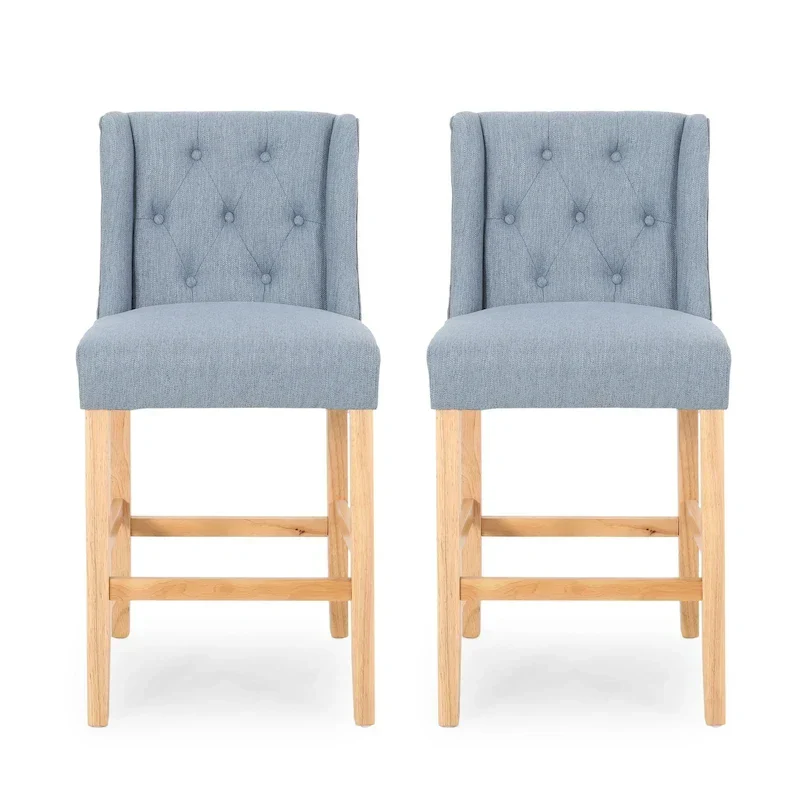 Landria Button-tufted Wingback Counter Stools (Set of 2) by