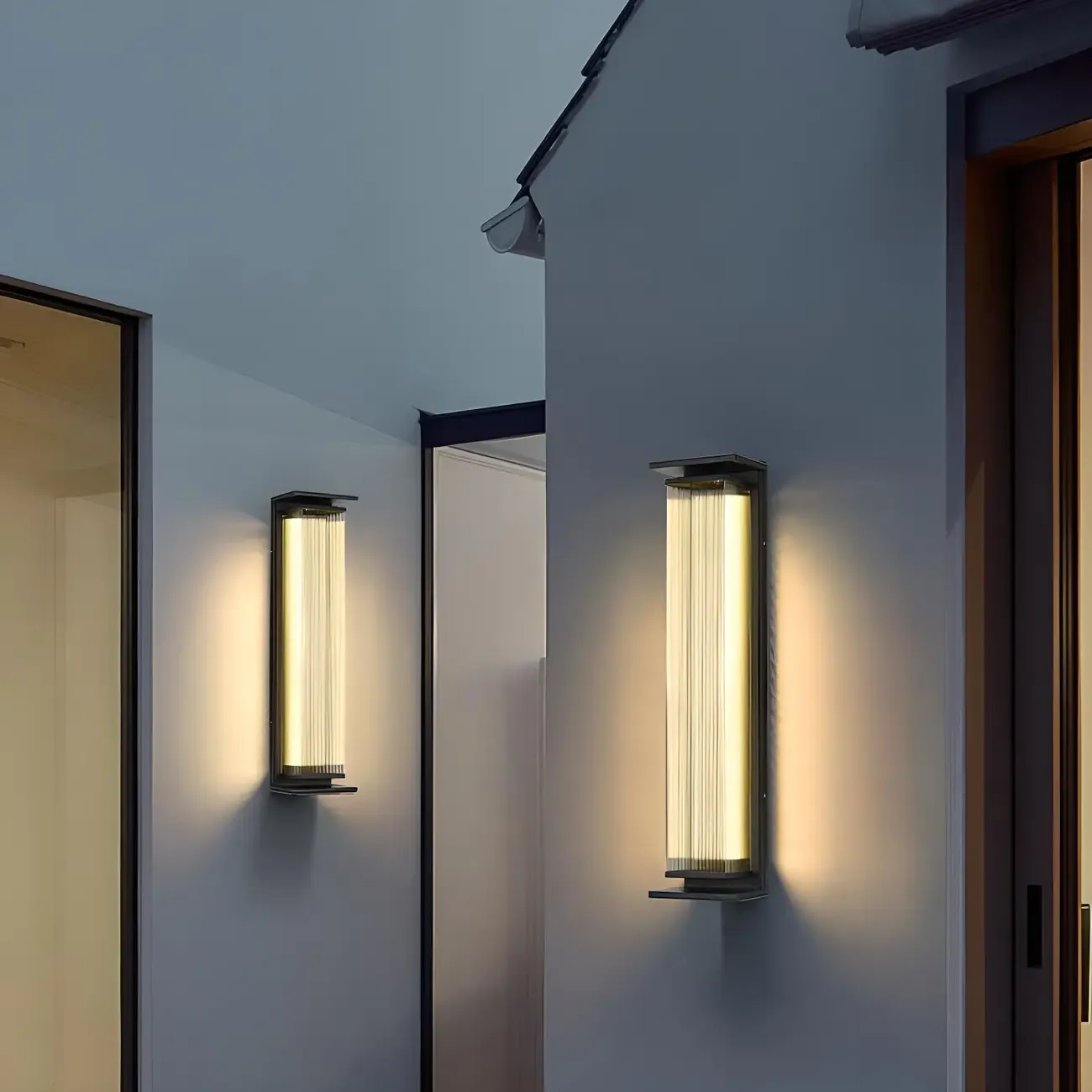 Modern Geometric Outdoor Steel LED Wall Light