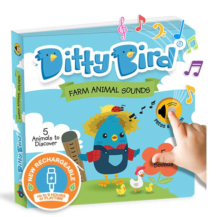 Ditty Bird Farm Animals Multi-Coloured 16x2x16cm