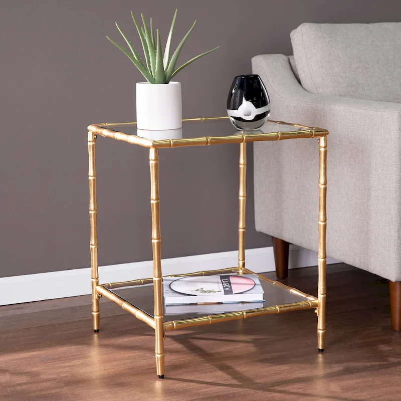 Glass-Top Side Table