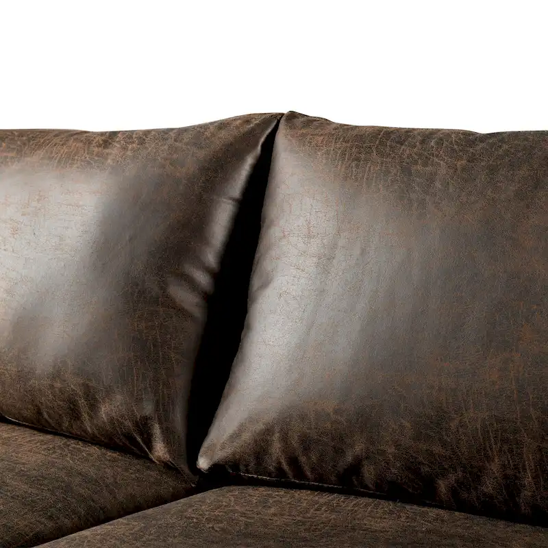 HOOOWOOO Mid-Century Modern Upholstered Sofa Couch with Rolled Pillows