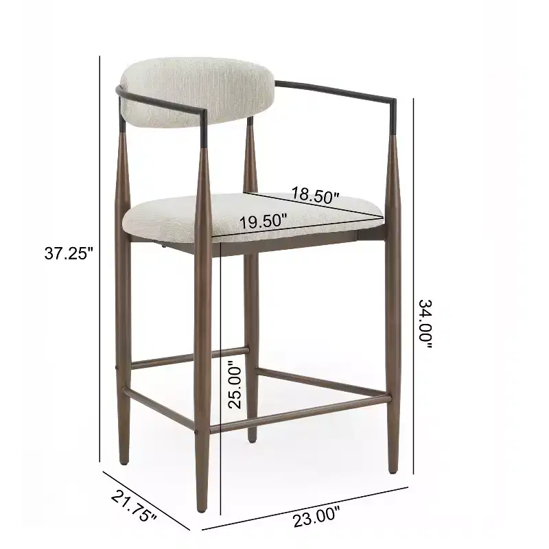 Christopher Knight Home Alger Modern Fabric Upholstered Iron 25 Inch Counter Stools (Set of 2)