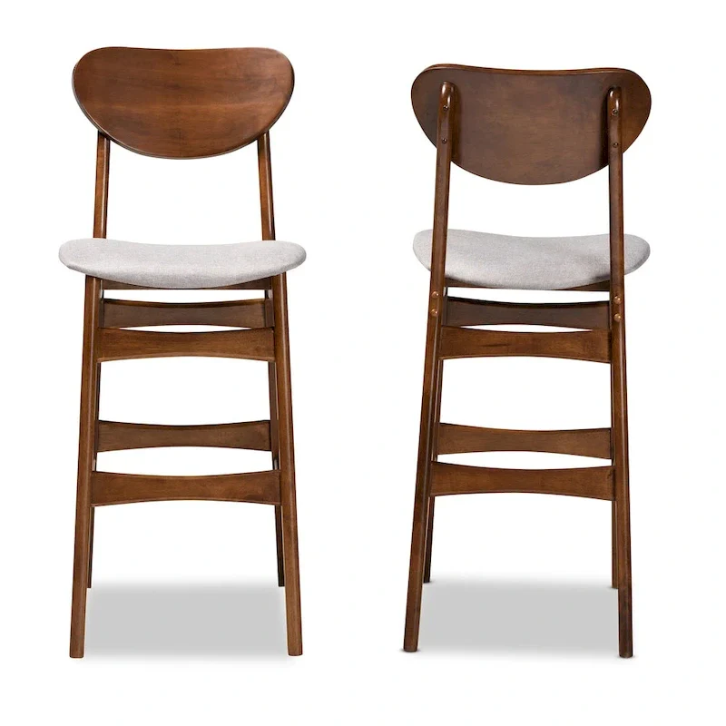 Katya Mid-Century Modern 2-Piece Bar Stool Set