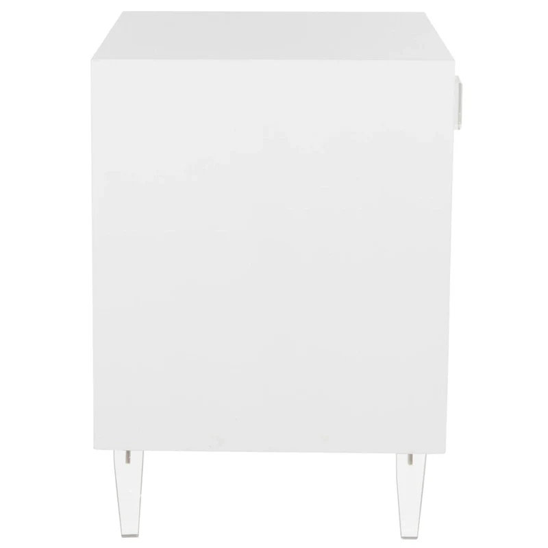 SAFAVIEH Couture Myrthe Eglomise Side Table- White - 24 W x 18 L x 25 H - 24Wx18Dx25H
