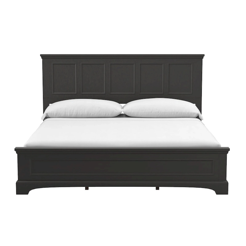 Farmhouse Basics Rustic Black Finish Panel Bed Set