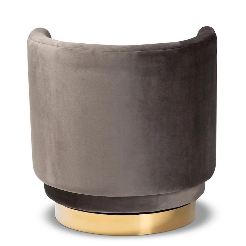 Saffi Glam and Luxe Upholstered Swivel Accent Chair