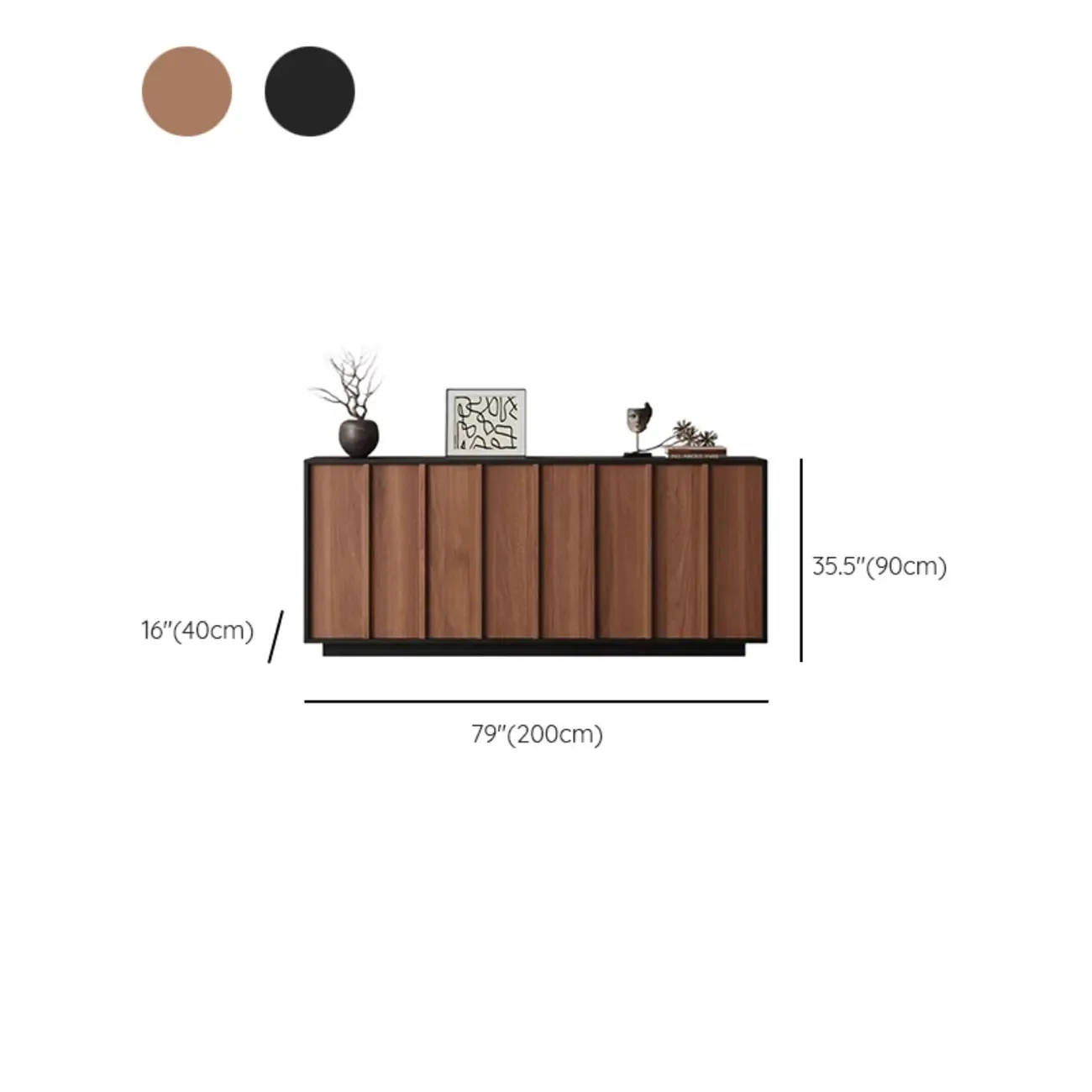 Modern Wood Buffet with Alterable Shelves