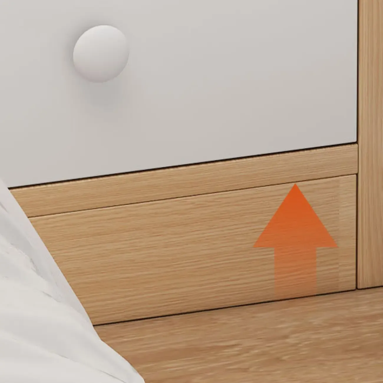 Natural Finish Casual Engineered Wood 3 Drawer Nightstand