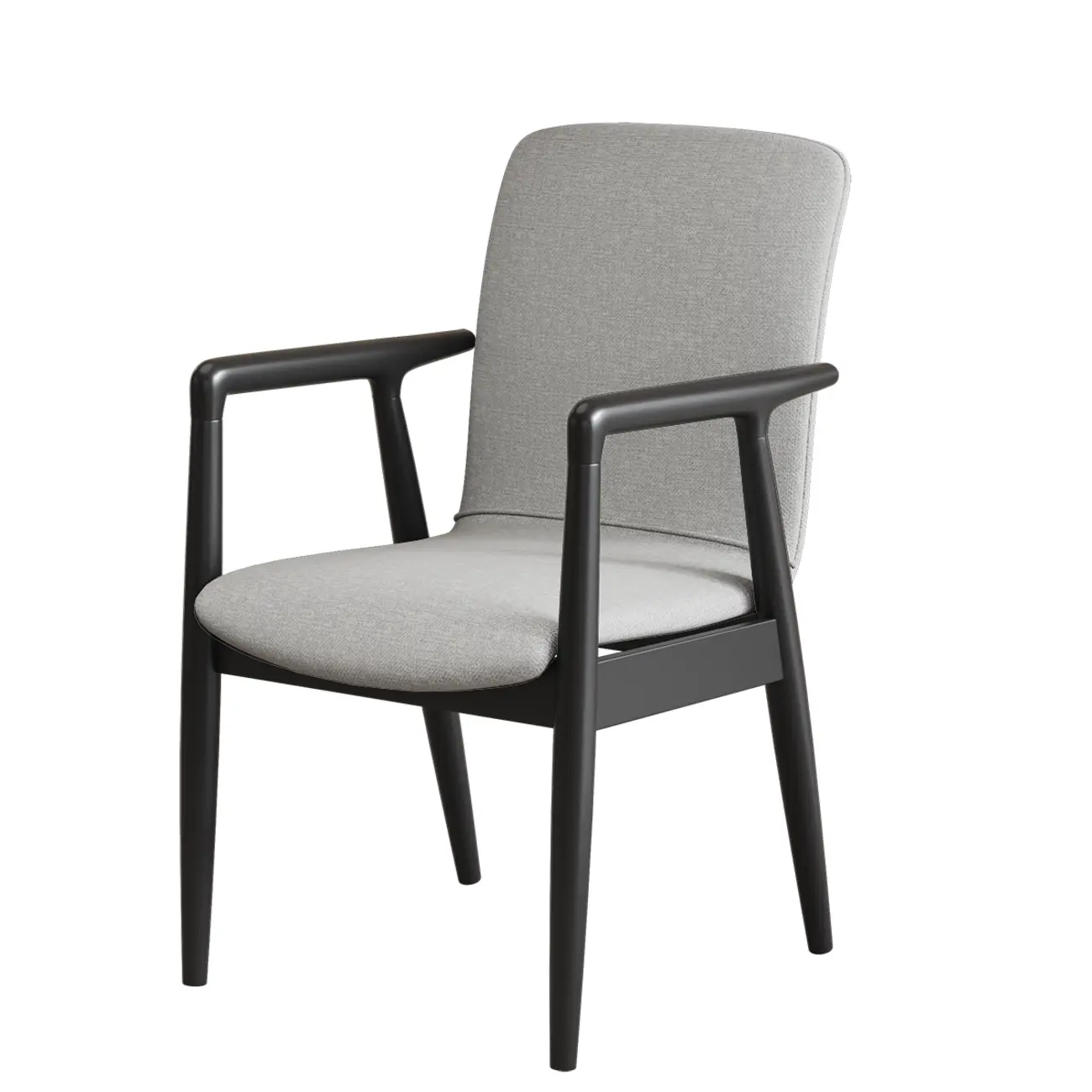 Modern Wood Faux Leather Upholstered Dining Armchair
