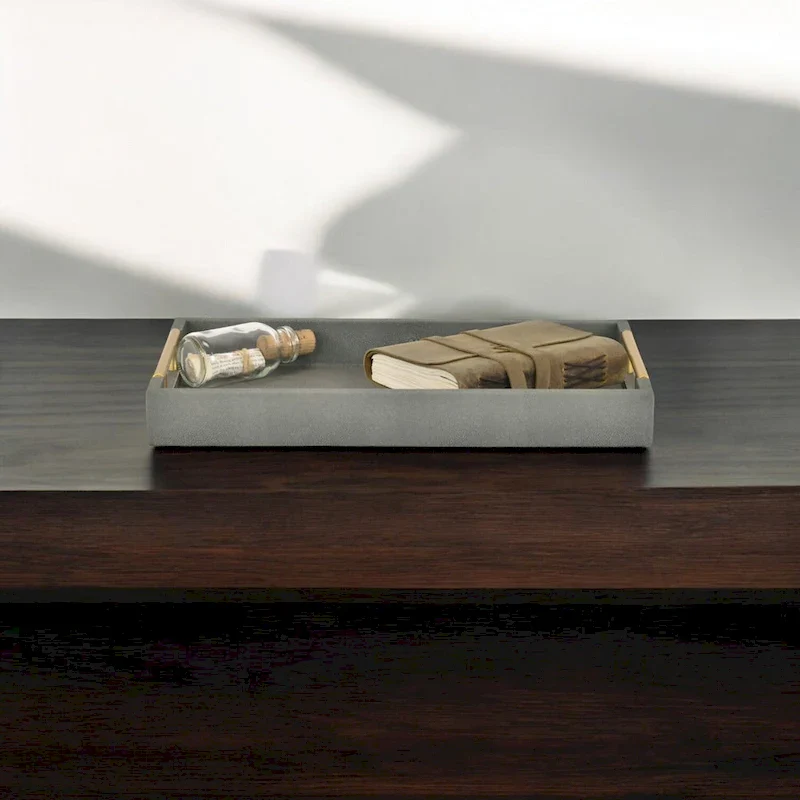 Lusan Faux Shagreen Tray with Handles