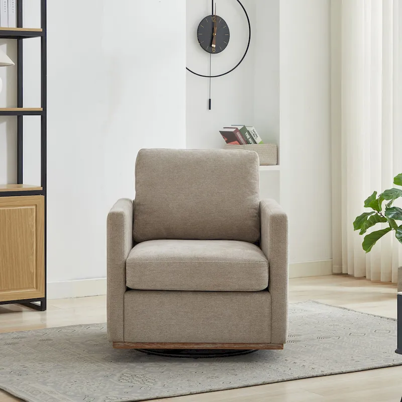 Square Upholstered Swivel Accent Chair