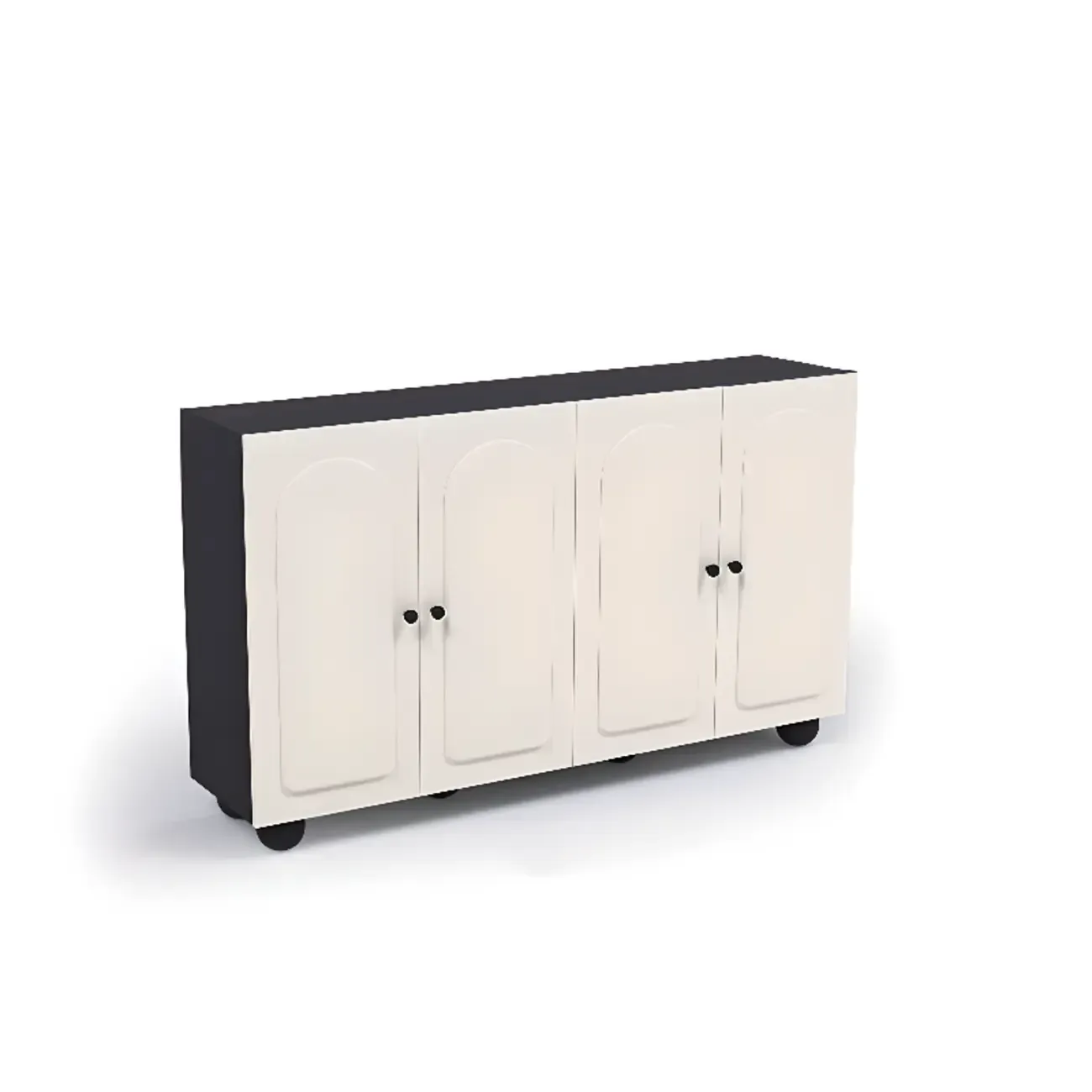Chic Adjustable Shelves Wood Shoe Cabinet in White/Black