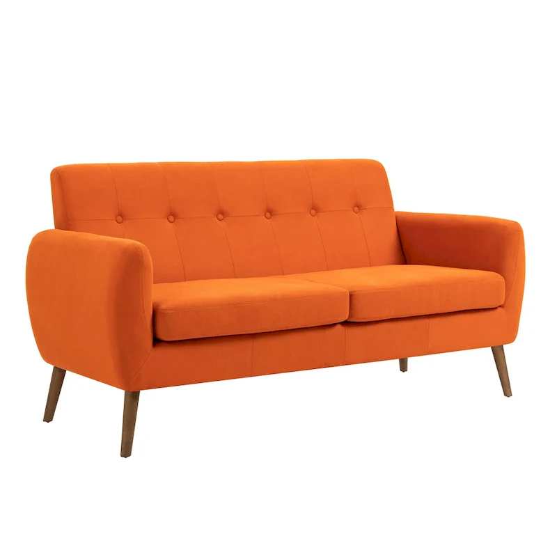 Two-Seater Sofa (Small), Fabric, Rubberwood