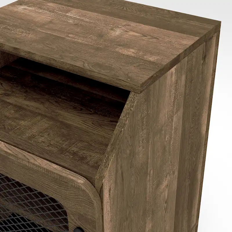 DH BASIC Rustic Oak 16-inch 3-Shelf End Table by Denhour