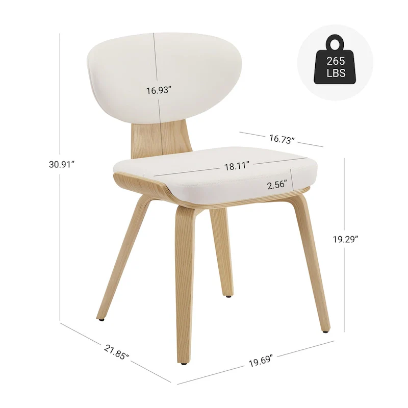 Wood and PU Leather Dining Chair