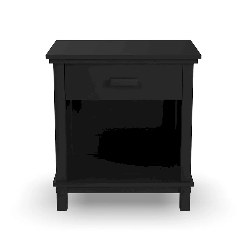 Black Wood Nightstand