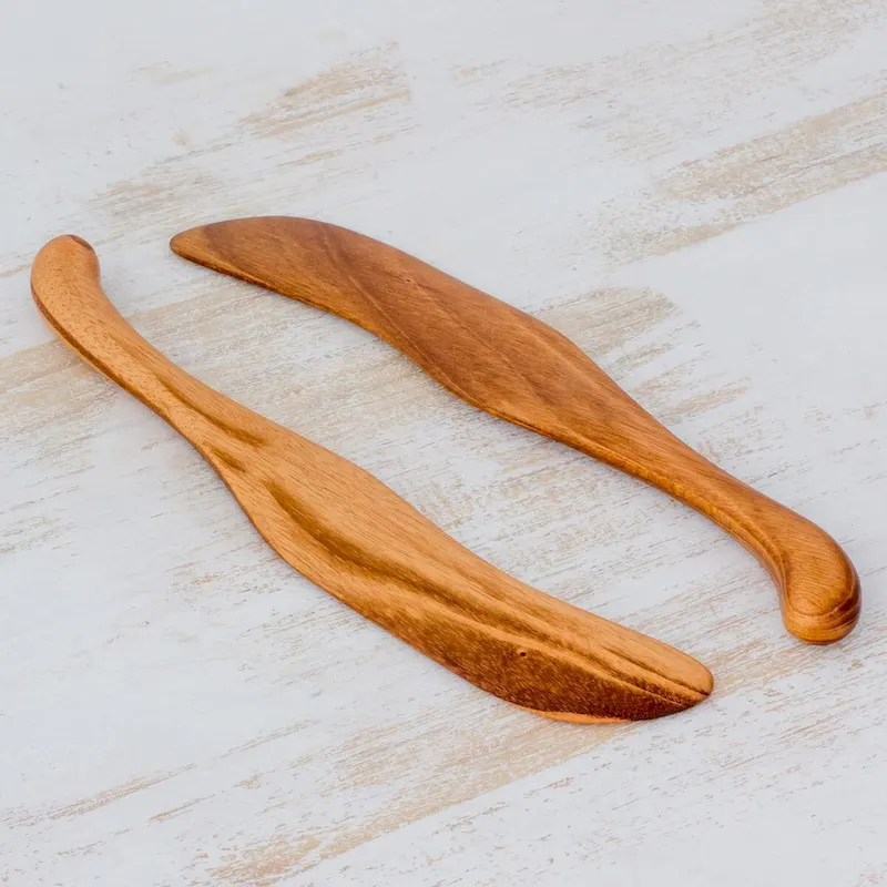 Handmade Peten Cooking Wood Spatulas (Pair)