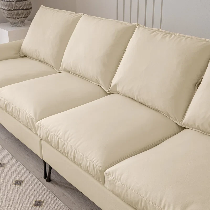 Modern L-Shaped Sofa Couch with Convertible Ottoman
