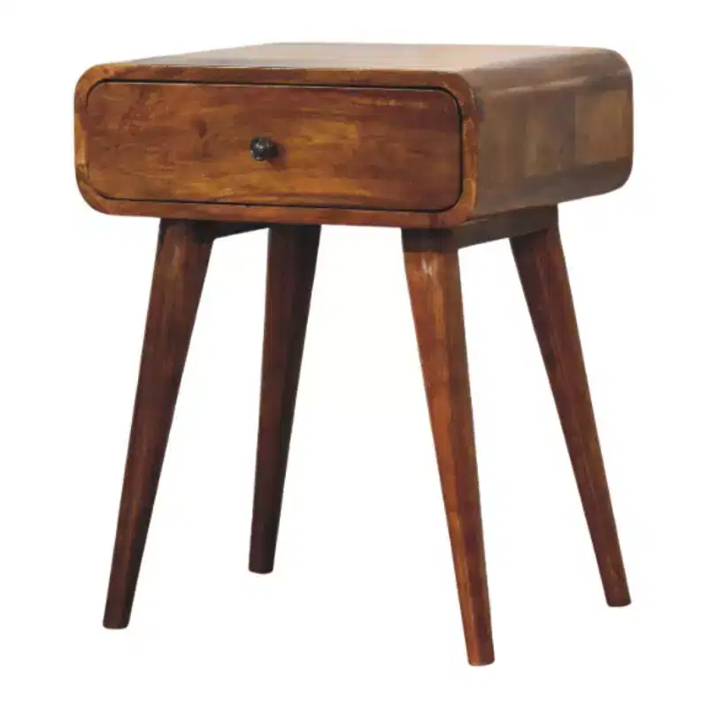 HomeRoots 22 Chestnut Solid Wood One Drawer Nightstand