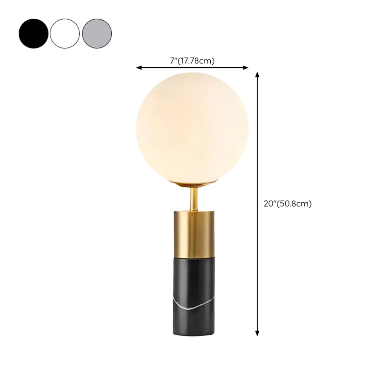 Modern Cylinder Stone Table Lamp with Fabric Shade