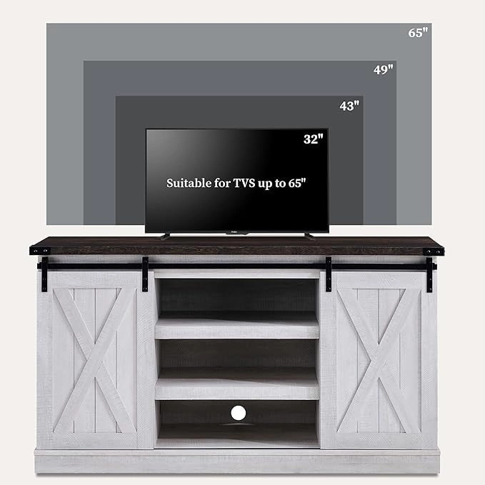 Wood Media Console TV Stand Entertainment Center