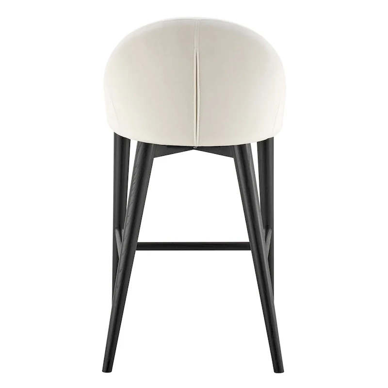Baruch Counter Stool in Beige with Matte Black Legs - Set of 1