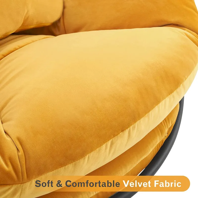 MCombo Gas Lift Swivel Papasan Chair with Height Adjustment, Velvet HQ405