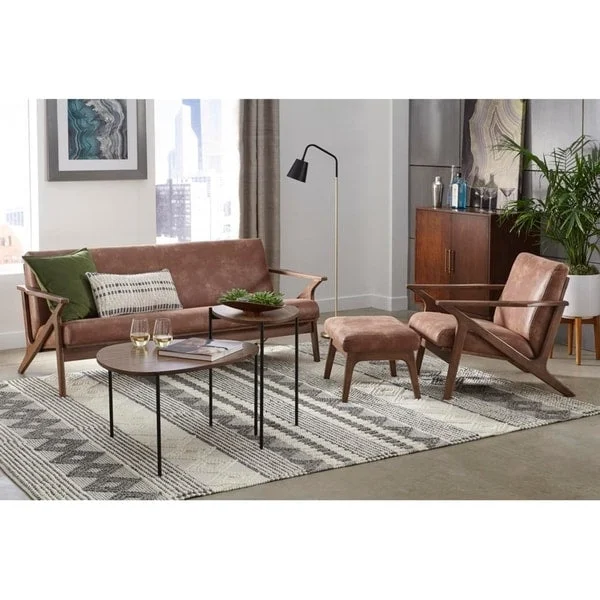 Simple Living Bianca Camel Brown Chair & Ottoman Set