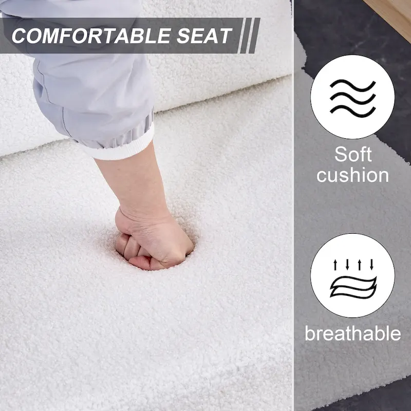 White 28.74 Upholstered Arm Chair with Metal Frame