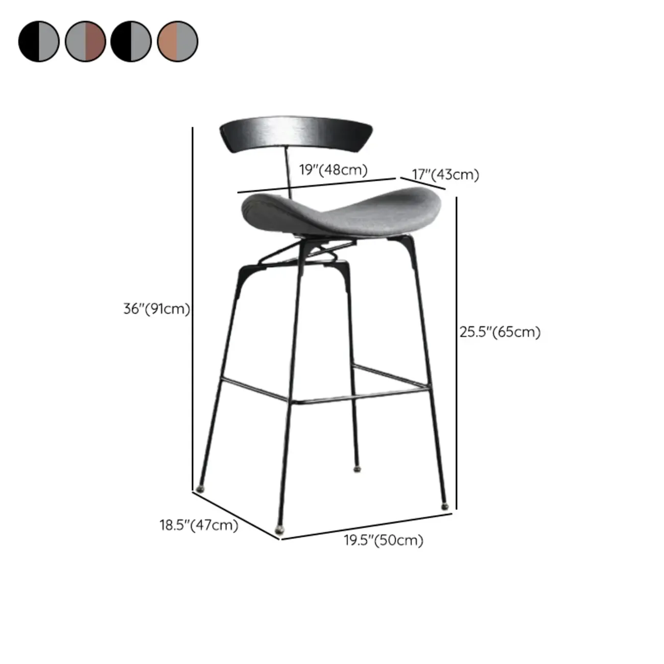 Modern Saddle Genuine Leather Low Back Bar Stool