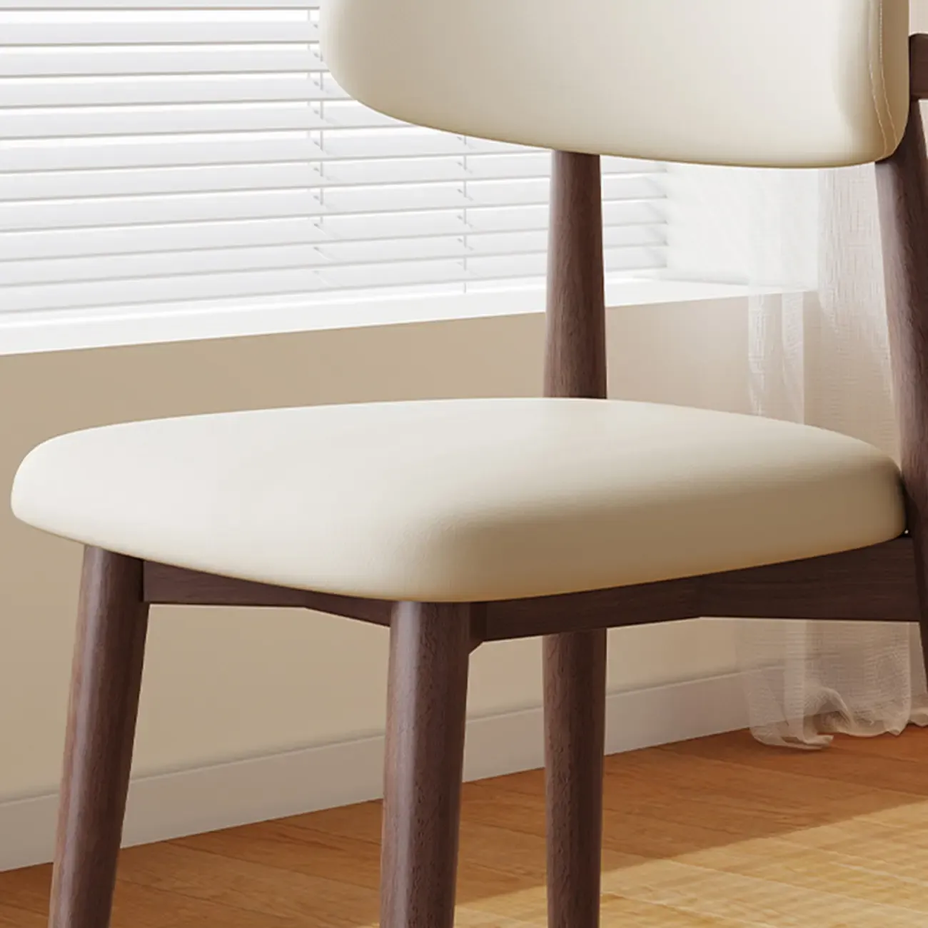 Mid-Century Modern Wooden Dining Chair Set of 2