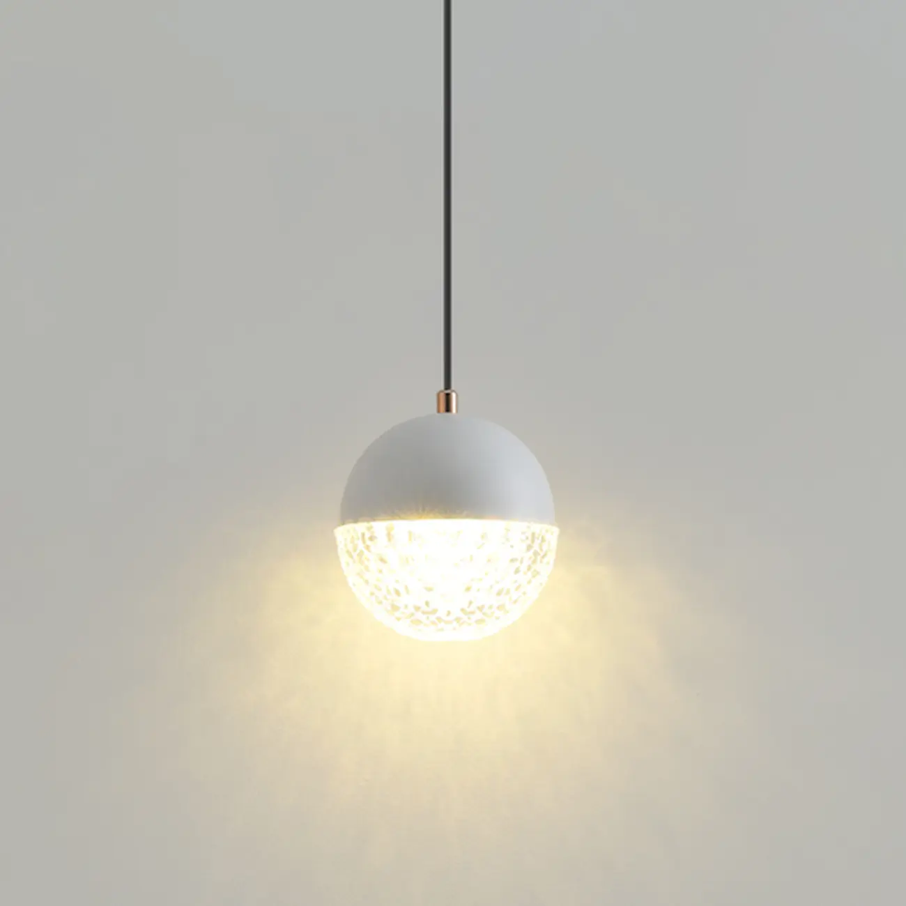 Modern Rose Gold Clear Globe Liftable Pendant Light