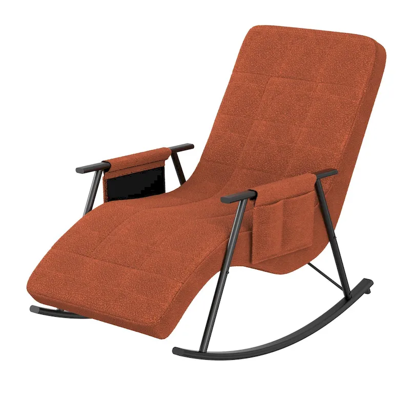 Adjustable Rocking Chair, Nursery Glider Chair with Adjustable High Back and Foot Rest