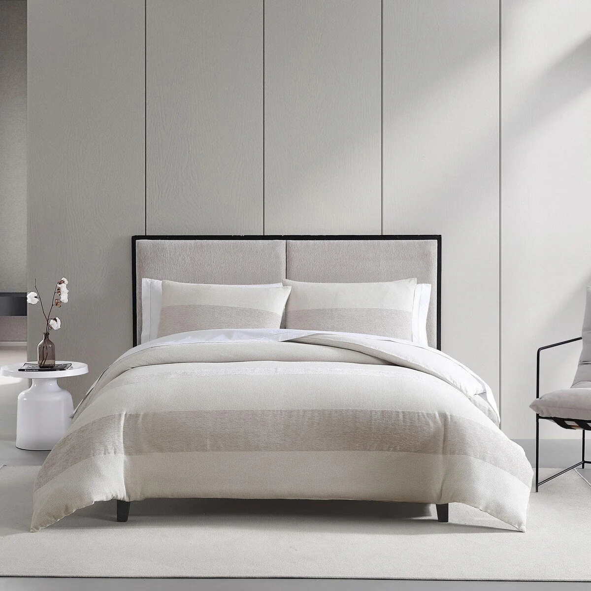 Vera Wang Chenille Waffle Stripe Beige Comforter Set