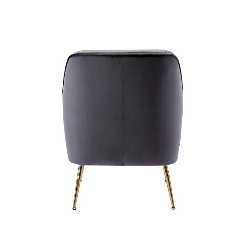 Velvet Upholstered Accent Chair with Gold Chrome Legs