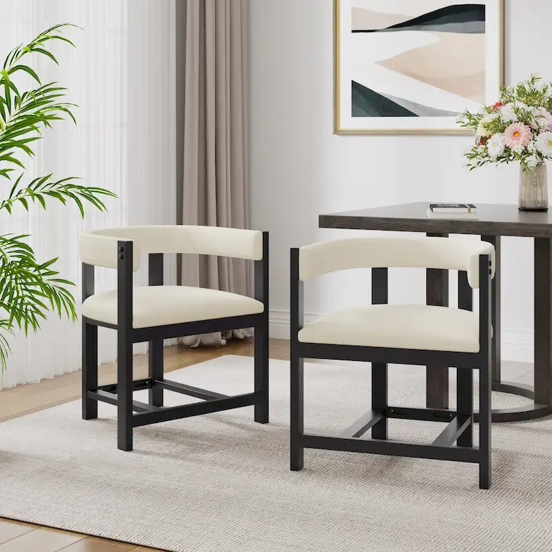 Christopher Knight Home - Bennett Elegant Barrel-Back Dining Armchair Set of 2