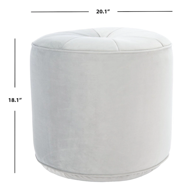 SAFAVIEH Mukades Velvet Cylinder Pouf Ottoman