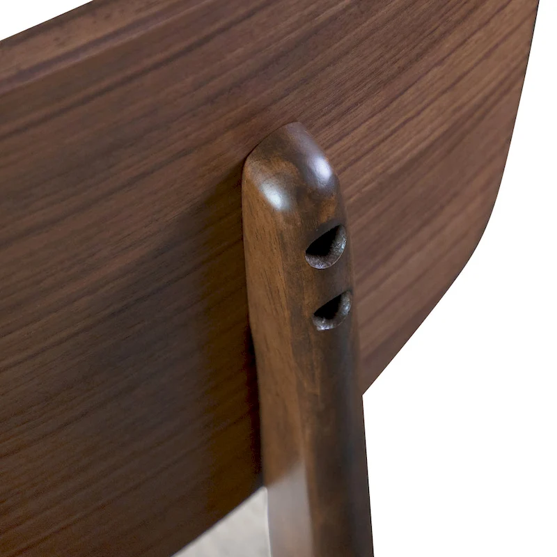 Furniture of America Beau I Mid-century 2-Pack Walnut Dining Chair Set with Boucle Seats