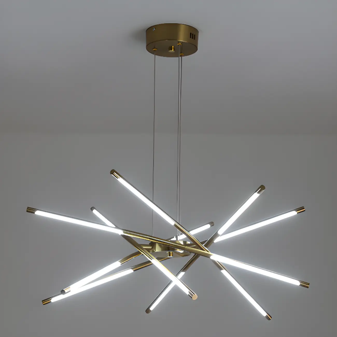 Modern LED Linear Chandelier with Adjustable Height