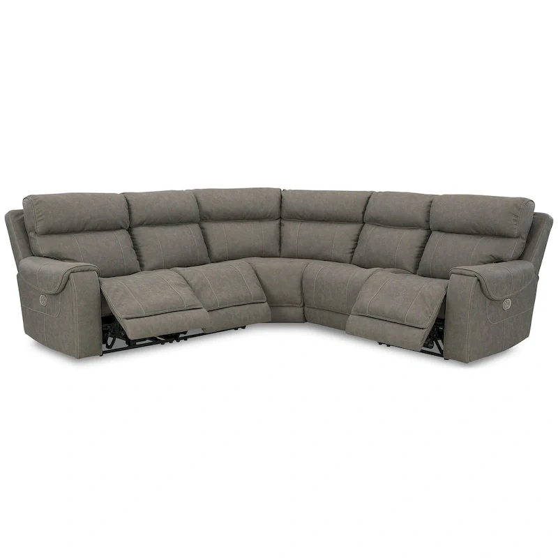 Signature Design by Ashley Starbot Gray 5-Piece Power Reclining Sectional - 131W x 131D x 42H