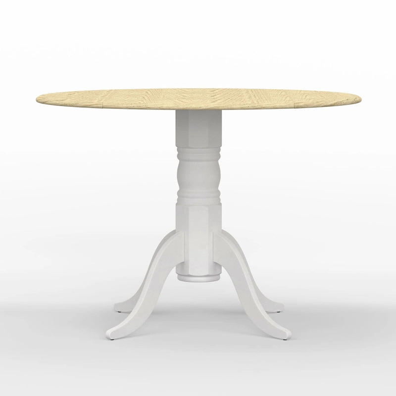 42 Wood Pedestal Base Double Drop Leaf Dining Table