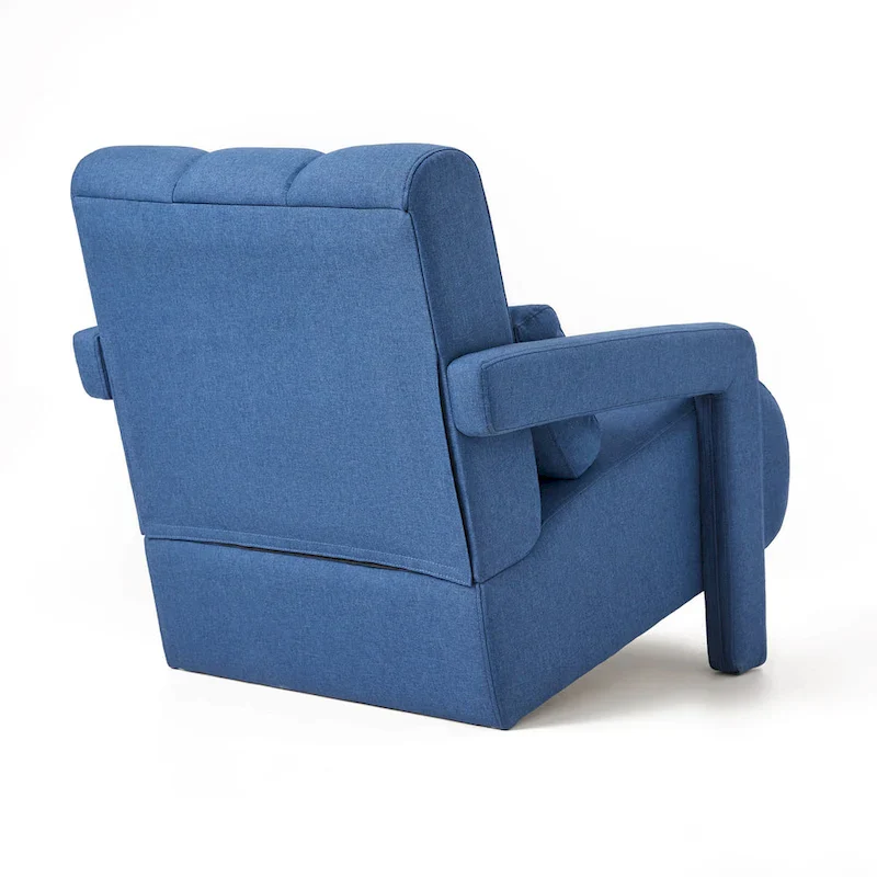 Navy Blue Modern 27.5 Accent Chair with Pillow
