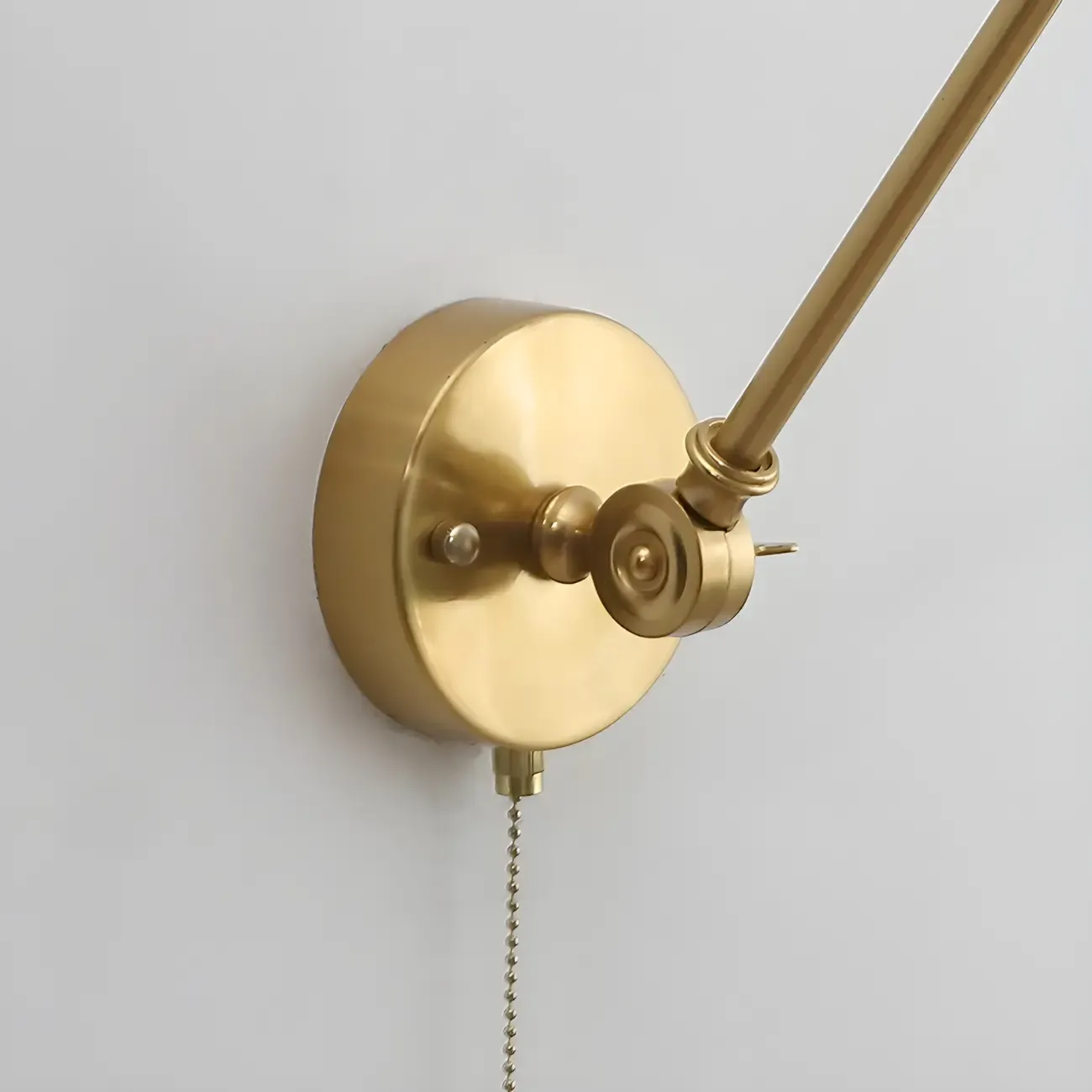 Classic Gold Metal Swing Arm Ceramics Shade Wall Light