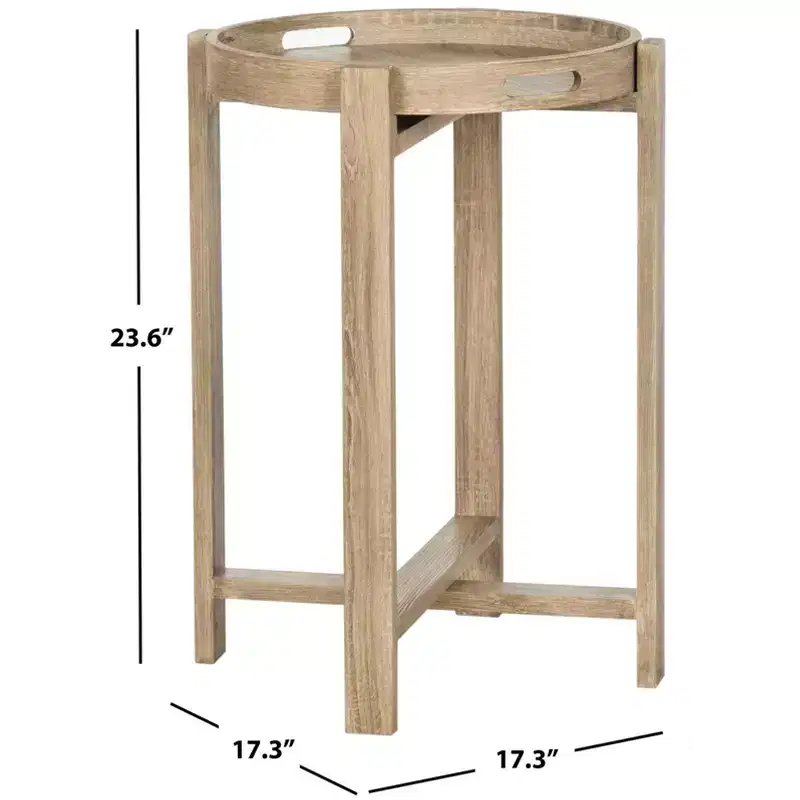 Hamish Side Table - FOX4248A - Beige - Safavieh Couture