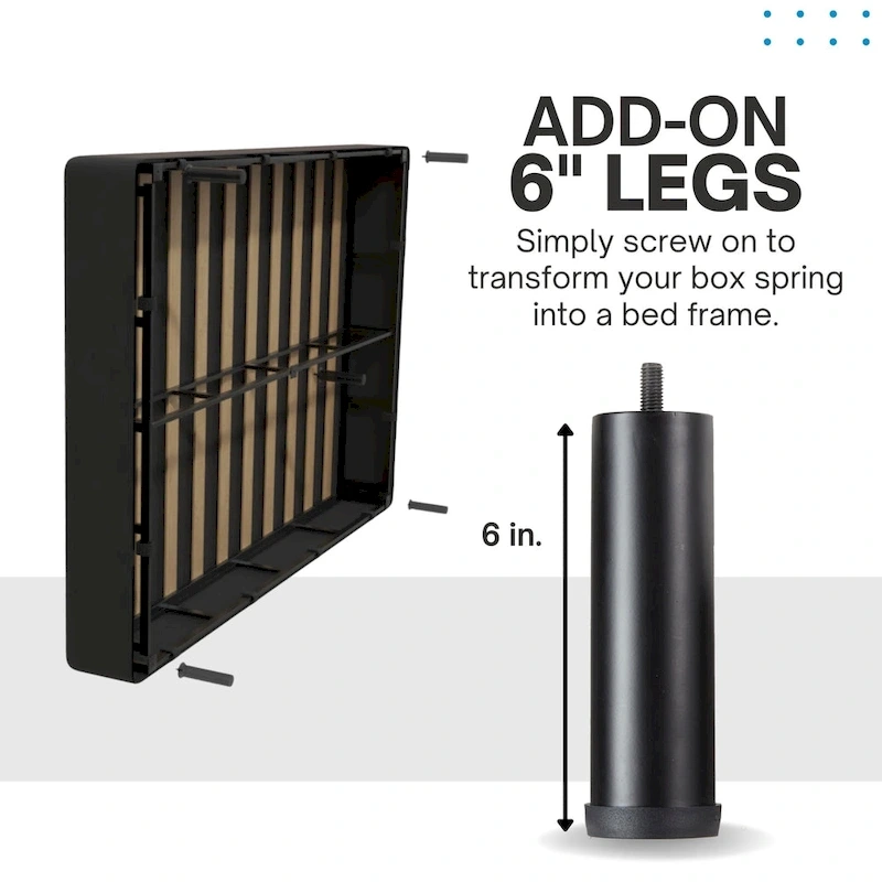 Boyd Sleep Omni 2-in-1 Metal Box Spring Foundation & Bed Frame, Headboard Brackets & Legs Included